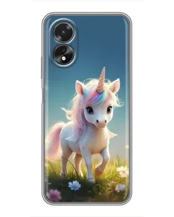 Чехол для OPPO A17 с картинкой «Единорог на поляне» Чехол для OPPO A17 с картинкой «Единорог на поляне»