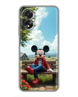 Чохол для OPPO A17 з картинкою «Міккі на лавці»