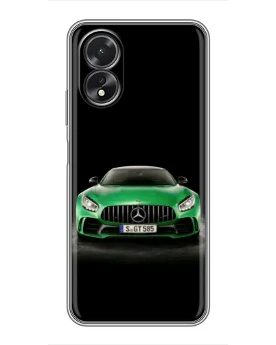 Чехол для OPPO A17 с картинкой «Mercedes — неоновый лого»