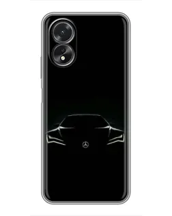 Чехол для OPPO A17 с картинкой «Mercedes — силуэт авто»
