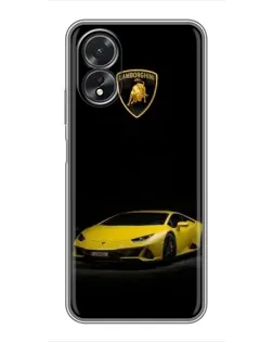 Чехол для OPPO A17 с картинкой «Lamborghini желтый акцент»