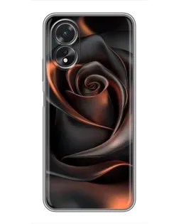 Чехол для OPPO A17 с картинкой «Шелковая черная роза» Чехол для OPPO A17 с картинкой «Шелковая черная роза»