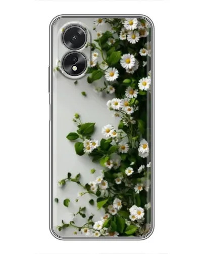 Чехол для OPPO A17 с картинкой «Ветка мелких белых цветов»