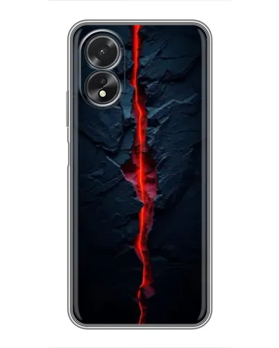 Чехол для OPPO A17 с картинкой «Kрасная лавовая трещина»