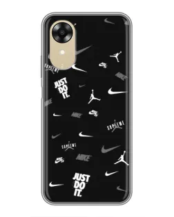 Чохол для OPPO A17k з картинкою «Nike Black Pattern»