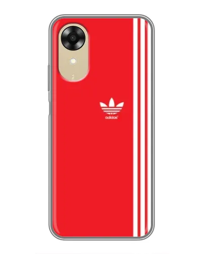 Чехол для OPPO A17k с картинкой «Красный минимализм Adidas»