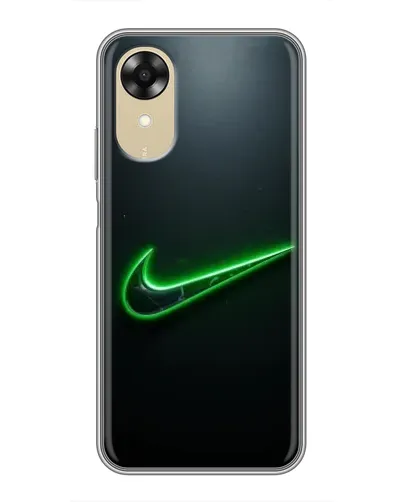 Чехол для OPPO A17k с картинкой «Неоновый контур Nike»