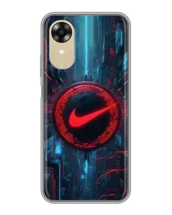Чехол для OPPO A17k с картинкой «Техногенный стиль Nike»
