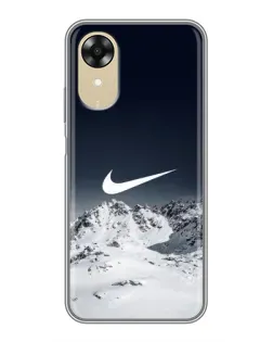 Чехол для OPPO A17k с картинкой «Nike — зимние горы»