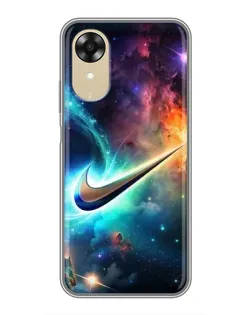 Чехол для OPPO A17k с картинкой «Космический Nike Swoosh»