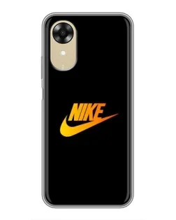 Чехол для OPPO A17k с картинкой «Золотой логотип Nike»