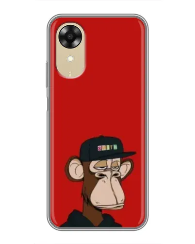 Чехол для OPPO A17k с картинкой «Bored Ape — красный фон»