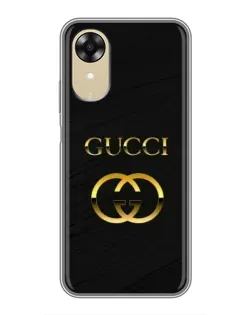 Чохол для OPPO A17k з картинкою «Золотий логотип Gucci»