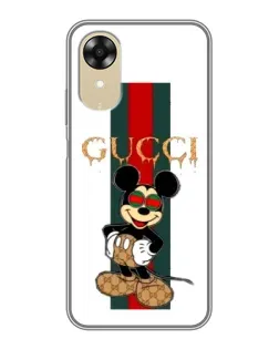 Чохол для OPPO A17k з картинкою «Міккі Маус Gucci — смуги»
