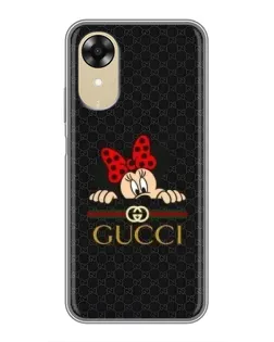 Чохол для OPPO A17k з картинкою «Мінні Маус Gucci — чорний»