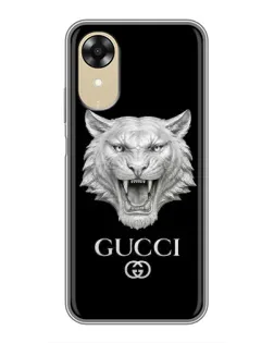 Чохол для OPPO A17k з картинкою «Gucci — срібний лев»