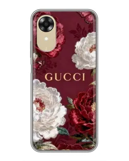 Чохол для OPPO A17k з картинкою «Gucci — бордові троянди»