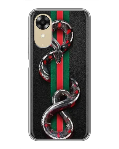 Чехол для OPPO A17k с картинкой «Gucci — змея на полосе» Чехол для OPPO A17k с картинкой «Gucci — змея на полосе»