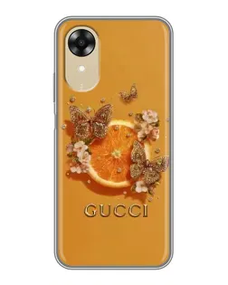 Чохол для OPPO A17k з картинкою «Gucci — золоті метелики»