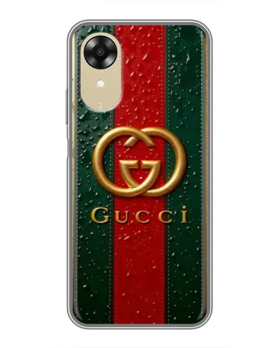Чехол для OPPO A17k с картинкой «Gucci — фирменная полоса и золото» Чехол для OPPO A17k с картинкой «Gucci — фирменная полоса и золото»