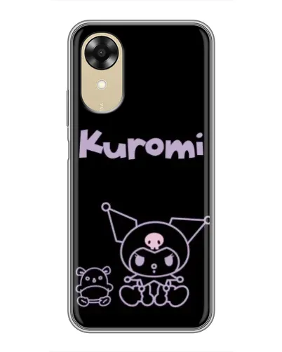 Чехол для OPPO A17k с картинкой «Kuromi — черный минимализм»