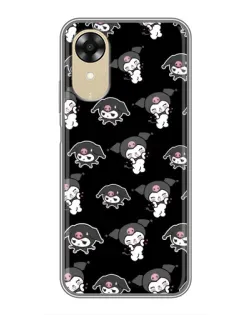 Чехол для OPPO A17k с картинкой «Черный паттерн Kuromi» Чехол для OPPO A17k с картинкой «Черный паттерн Kuromi»