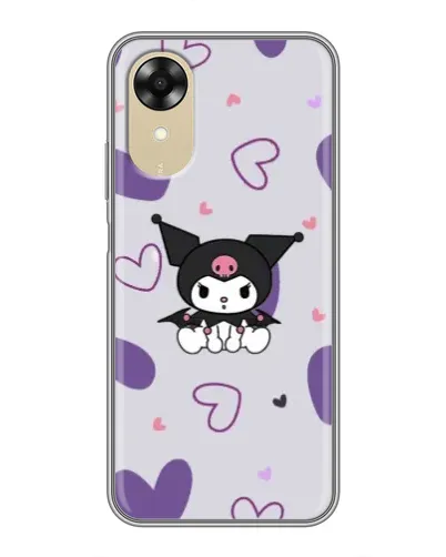Чехол для OPPO A17k с картинкой «Kuromi и лавандовые сердца»