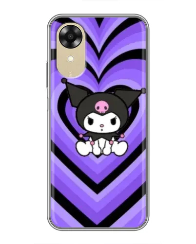 Чехол для OPPO A17k с картинкой «Kuromi и фиолетовые сердца»