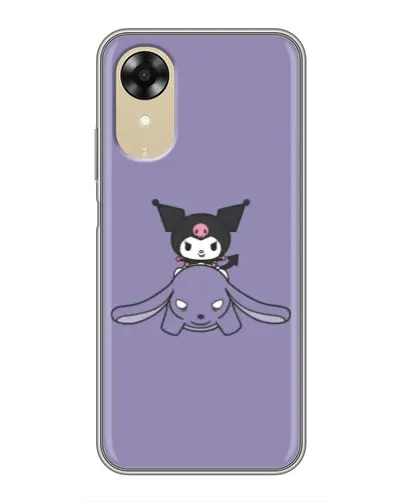 Чехол для OPPO A17k с картинкой «Kuromi на лиловом фоне»
