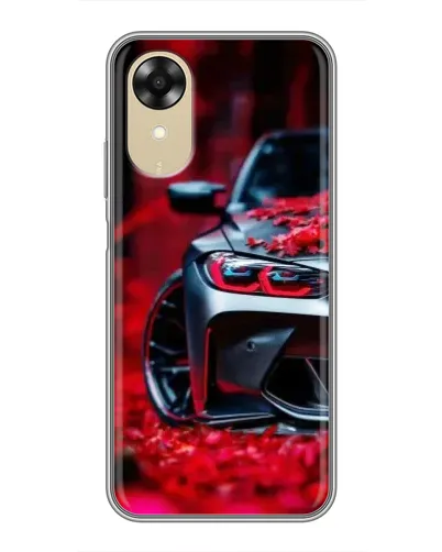 Чехол для OPPO A17k с картинкой «Спортивная BMW и цветы» Чехол для OPPO A17k с картинкой «Спортивная BMW и цветы»