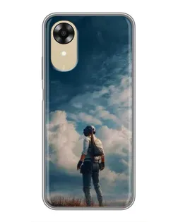 Чохол для OPPO A17k з картинкою «Герой PUBG на скелі» Чохол для OPPO A17k з картинкою «Герой PUBG на скелі»