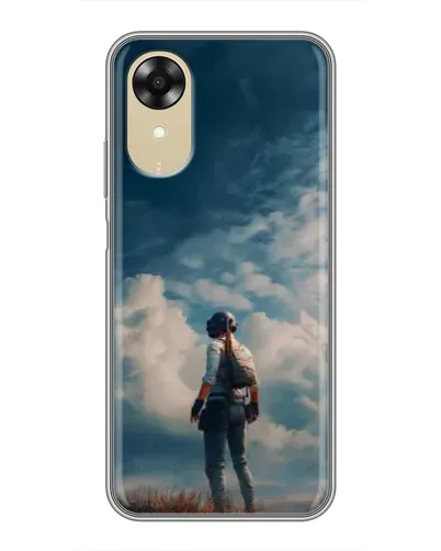 Чохол для OPPO A17k з картинкою «Герой PUBG на скелі»