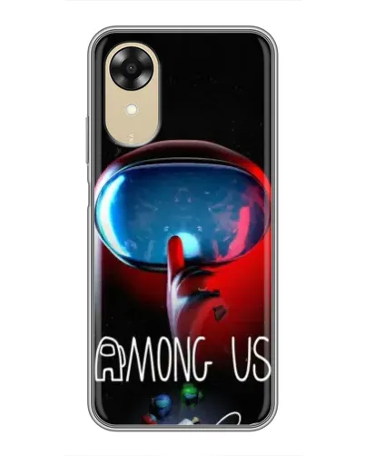 Чохол для OPPO A17k з картинкою «Червоний імпостер — макро»