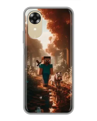 Чехол для OPPO A17k с картинкой «Стив в лесу» Чехол для OPPO A17k с картинкой «Стив в лесу»