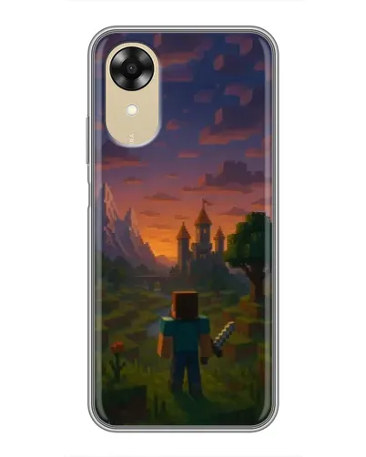 Чехол для OPPO A17k с картинкой «Стив у башни» Чехол для OPPO A17k с картинкой «Стив у башни»