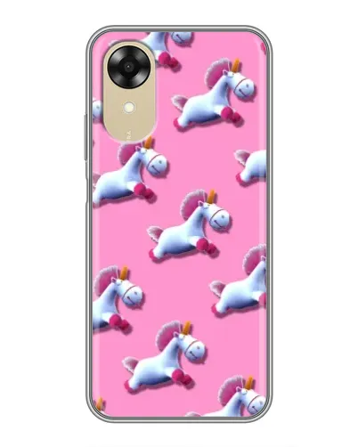 Чехол для OPPO A17k с картинкой «Единороги на розовом»