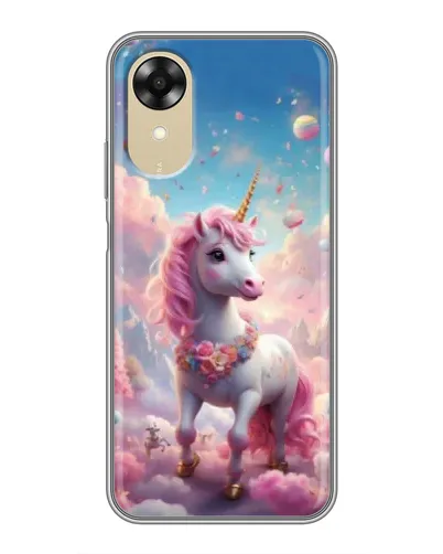 Чехол для OPPO A17k с картинкой «Единорог среди облаков»