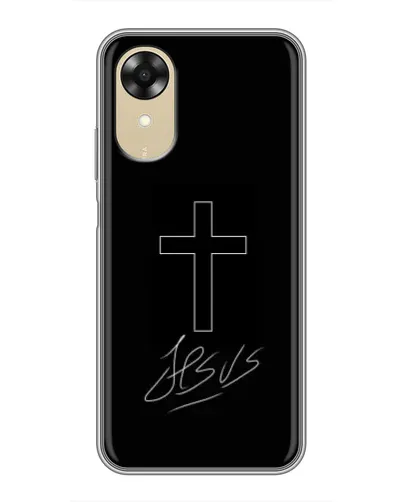 Чехол для OPPO A17k с картинкой «Графический крест Jesus» Чехол для OPPO A17k с картинкой «Графический крест Jesus»