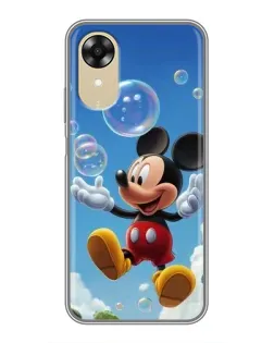 Чехол для OPPO A17k с картинкой «Mickey и мыльные пузыри»