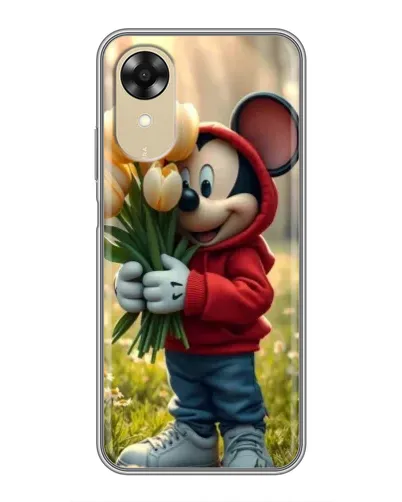 Чехол для OPPO A17k с картинкой «Микки с тюльпанами» Чехол для OPPO A17k с картинкой «Микки с тюльпанами»