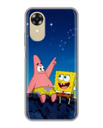 Чохол для OPPO A17k з картинкою «Губка Боб та Патрік вночі»