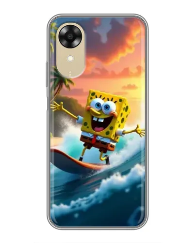 Чохол для OPPO A17k з картинкою «Губка Боб серфінгіст»