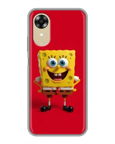 Чохол для OPPO A17k з картинкою «Спанч Боб на червоному»
