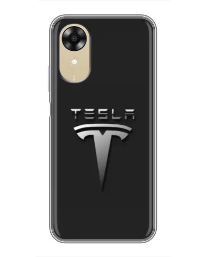 Чехол для OPPO A17k с картинкой «Стальной логотип Tesla» Чехол для OPPO A17k с картинкой «Стальной логотип Tesla»