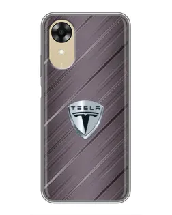 Чохол для OPPO A17k з картинкою «Металева текстура Tesla»