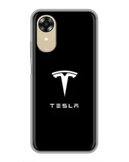 Чохол для OPPO A17k з картинкою «Tesla White Logo»