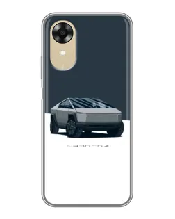 Чохол для OPPO A17k з картинкою «Сріблястий Cybertruck Tesla»