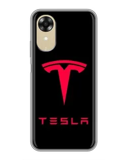 Чохол для OPPO A17k з картинкою «Tesla Red Logo»