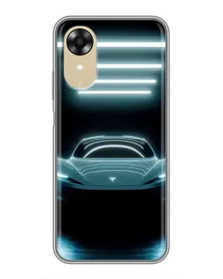 Чохол для OPPO A17k з картинкою «Tesla в неоні»