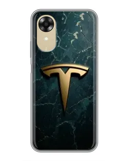 Чохол для OPPO A17k з картинкою «Мармурова Tesla Gold»